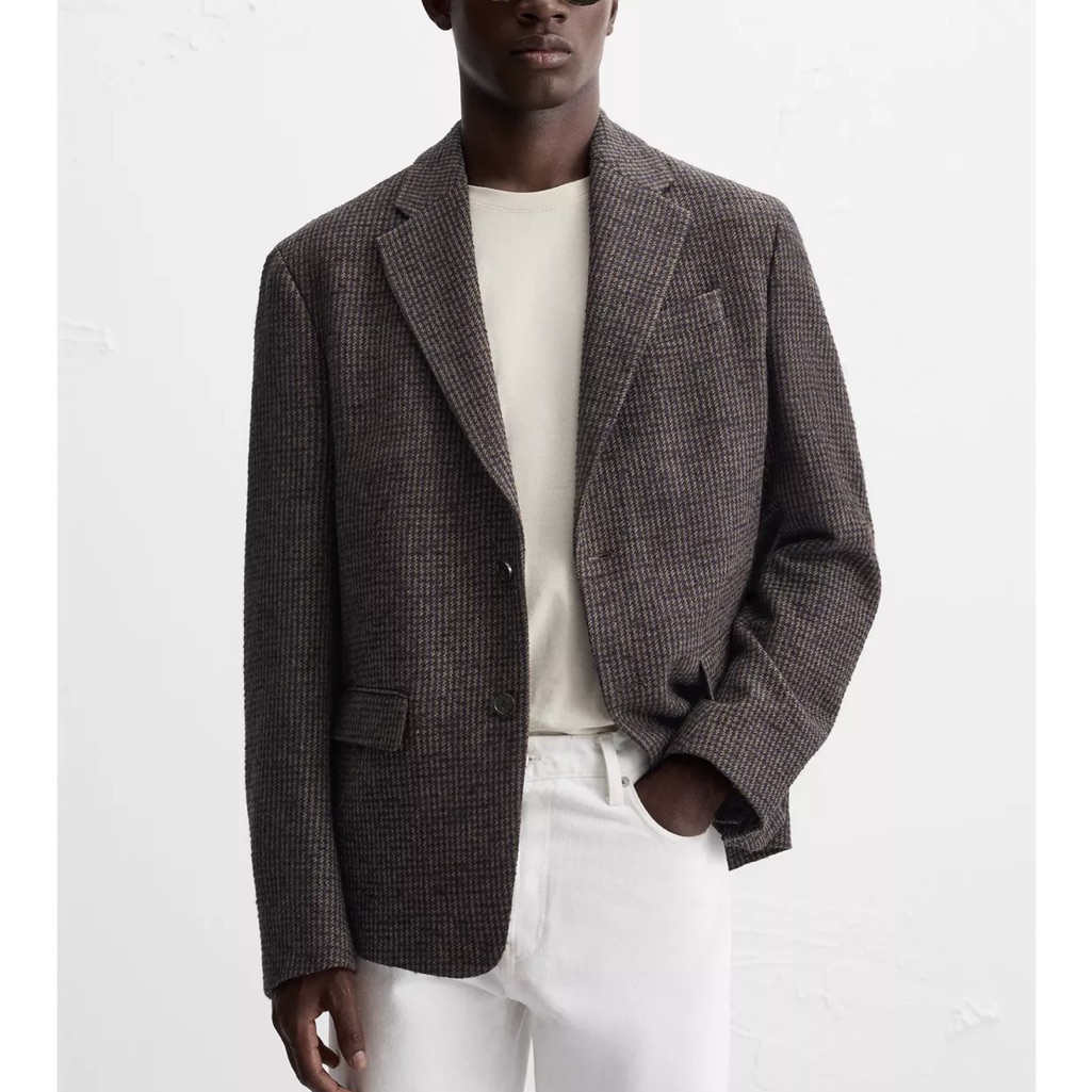 Zara Man Nwt Houndstooth Blazer 4288/496